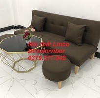 5 Trọn bộ sofa giường bed màu nâu vải bố giá rẻ Nội Thất Linco Bình Phước