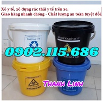 4 Xô y tế, xô đựng rác y tế, xô y tế trên xe, xô y tế đựng kim tiêm, bông gạc