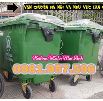 3 Thùng rác nhựa 660L, xe rác công nghiệp 660L, xe rác nhựa