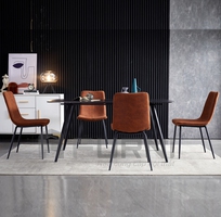 1 Ghế bàn ăn đẹp hiện đại nệm da hcm modern dining chair LUX 21A-P