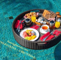 1 Khay nổi hồ bơi, khay đồ ăn nổi bể bơi cho khách sạn, villa, resort