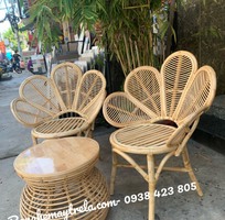 4 Ghế mây tre đan cánh hoa