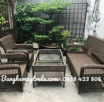 2 Sofa mây nhựa ngồi ngoài trời