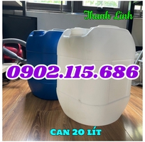 4 Can nhựa 20 lít, can nhựa 20 lít màu trắng, can 20 lít xanh, can nhựa đựng hóa chất, can đựng dun