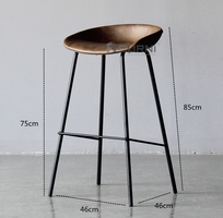 4 Ghế quầy bar stool đẹp hiện đại nệm bọc da simili chân sắt nhập khẩu hcm CB NIKA-P