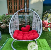 Xích đu đôi đan xen kẽ 2 màu tặng nệm gối