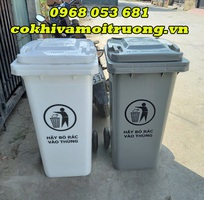 Thùng rác công cộng 120l màu xám