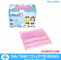 9 Hộp 50 chiếc khẩu trang y tế 4 lớp trẻ em Bisou