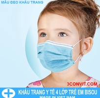 1 Hộp 50 chiếc khẩu trang y tế 4 lớp trẻ em Bisou