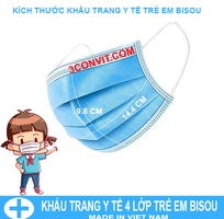 2 Hộp 50 chiếc khẩu trang y tế 4 lớp trẻ em Bisou