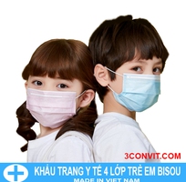 6 Hộp 50 chiếc khẩu trang y tế 4 lớp trẻ em Bisou