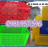 3 Sọt nhựa bánh xe, sọt có 5 bánh xe, sọt kích thước lớn, sọt kéo hàng