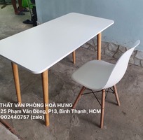 6 Bộ Bàn Ghế Làm Việc Chân Gỗ Trắng , Free Ship HCM