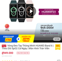 Giao lưu con Huawei band 6 như mới, vừa mua fpt xong.