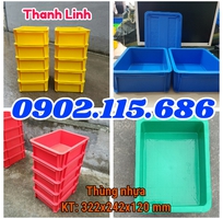 Thùng nhựa đặc B7 ,sóng bít có kích thước 322x242x120 mm, hộp nhựa B7, thùng nhựa công nghiệp, thùng