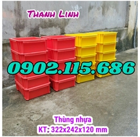 1 Thùng nhựa đặc B7 ,sóng bít có kích thước 322x242x120 mm, hộp nhựa B7, thùng nhựa công nghiệp, thùng