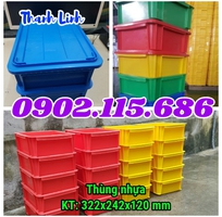 3 Thùng nhựa đặc B7 ,sóng bít có kích thước 322x242x120 mm, hộp nhựa B7, thùng nhựa công nghiệp, thùng