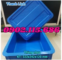 4 Thùng nhựa đặc B7 ,sóng bít có kích thước 322x242x120 mm, hộp nhựa B7, thùng nhựa công nghiệp, thùng