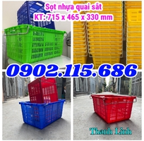 Sóng nhựa quai sắt HS011, sọt nhựa rỗng HS011, thùng nhựa rỗng quai sắt, sọt nhựa đựng nông sản, sọt