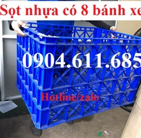 Sọt nhựa 8 bánh xe, sọt nhựa đựng hàng, sọt nhựa đựng linh kiện, phụ kiện