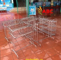 Kệ ly, kệ khăn, kệ giày Inox - Thiết bị mầm non ABC