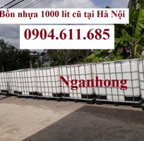 2 Bồn nhựa 1000 lít cũ, bồn nước nhựa 1000 lít cũ, bồn nhựa vuông 1000 lít