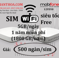 Sim Mobifone data siêu tốc 5GB/ngày. Giá 500K dùng cả năm không cần nạp tiền.