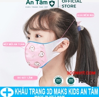 3 Hộp 50 chiếc khẩu trang 3D KIDS cho bé kháng khuẩn, chống tia UV An Tâm