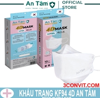 Hộp 10 chiếc khẩu trang 4D tiêu chuẩn KF94 An Tâm