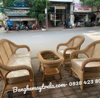 2 Bàn ghế sofa mây lưới mắt cáo