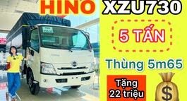 HINO XZU730 5 TẤN THÙNG MUI BẠT NHÔM 5M7