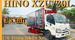 XE TẢI HINO XZU720L 3.5 TẤN THÙNG KÍN PHẲNG   HINO XZU720L 3.5 TẤN 165 TRIỆU NHẬN XE