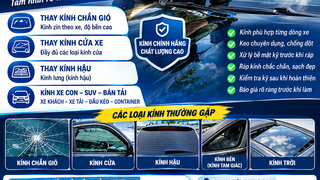 Kính xe xịn, chất lượng, lắp đặt chuẩn 