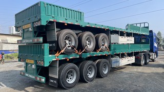 Rơ mooc sàn lửng mở bửng 2 trạng thái Cimc Dongguan   Chở container và hàng rời...