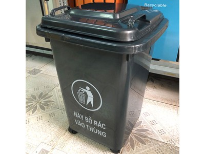 Thùng rác nhựa 60L có bánh xe 0