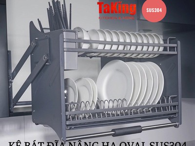 Kệ bát đĩa nâng hạ OVAL SUS304 700 TaKing 0