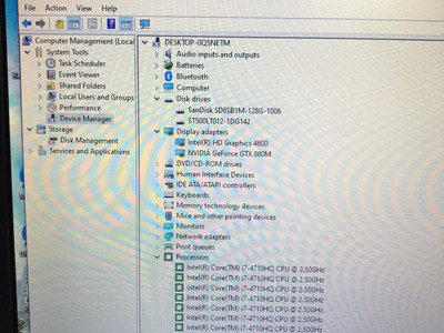 Laptop Asus G771JM Intel Core i7-4710HQ 2.5GHz, 8gb ram 128gb ssd   500gb hdd, Vga Nvidia GeForce 7