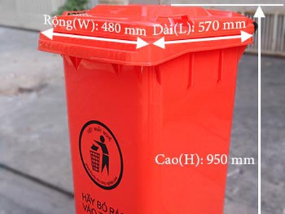 Thùng rác nhựa 120L chất liệu HDPE 0