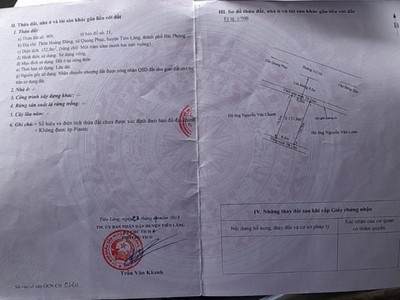 Cần chuyển nhượng lô đất siêu đẹp 152m thôn hoàng đông, quang phục, tiên lãng chỉ 65tr/m 0