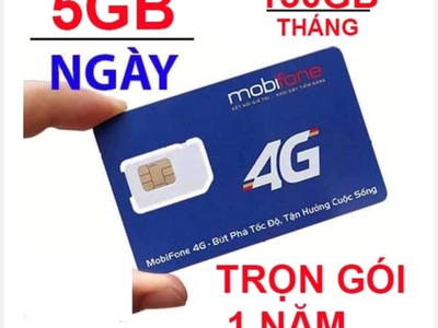 Sim 4G Mobifone Loại +5gb, +6gb/Ngày, Maxdata, Full Băng Thông 4-5G 0