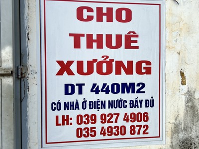 Cho thuê mặt bằng xưởng sản xuất, kinh doanh 0