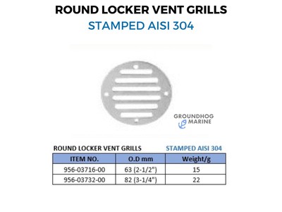 Round Locker VENT GRILLS/ 956-03716-00 / 956-03732-00 0