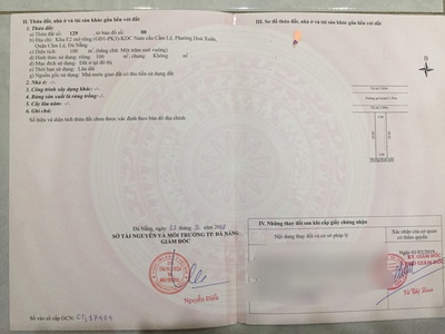 Chính chủ cần bán lô đất ở đường liêm lạc 10  - phường hòa xuân - quận cẩm lệ - thành phố đà nẵng 0