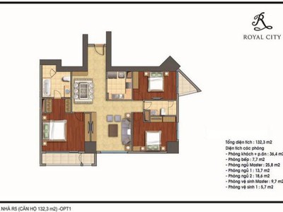 Bán chung cư r5 royal city, 133m2, 3 pn, ban công đông nam, tầng 18, ở luôn. giá 8.6 tỷ. 1