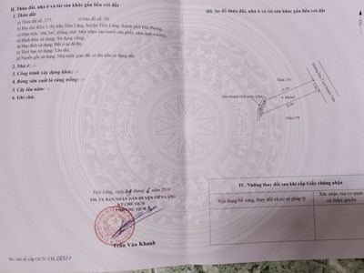 Cần chuyển nhượng lô đất đẹp tại khu 3 thị trấn tiên lãng 1