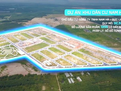 Khách hàng cần bán gấp đất nền đã có sỏ 110m2, mặt tiền 18m, ngay KDC Nam Hà,  NH cho vay 65 5