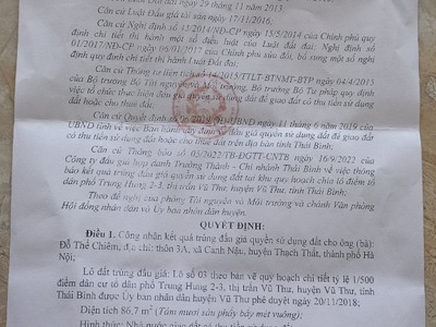 Cần bán nhanh lô đất tại trung tâm thị trấn vũ thư - thái bình 4