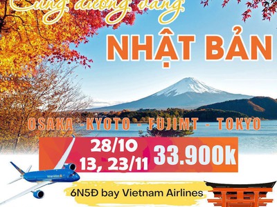 Nhật Bản Cung Đường Vàng 6N5D 0
