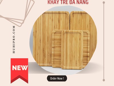 Bộ 3 khay tre nguyên khối cao cấp 2