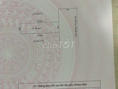 Bán nhà mặt đường Trung Lực 59m x 3 tầng GIÁ 7.3 tỉ kinh doanh đông đúc 0